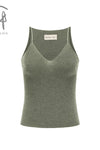 SWAYING V-neck knitted camisole series SW-SW22AW1T03-LV Green PS63